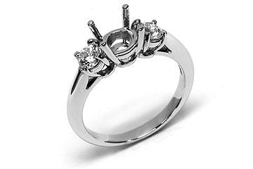 FACETS Engagement Ring Setting Platinum 2 Round Cut Diamond 0.42ct Mounting