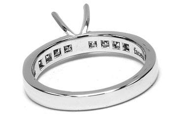FACETS Engagement Ring Setting Platinum 8 Asscher Cut Diamonds, 0.41ct. tw.  Diamond Mounting