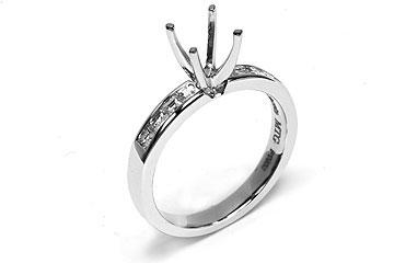 FACETS Engagement Ring Setting Platinum 8 Asscher Cut Diamonds, 0.41ct. tw.  Diamond Mounting