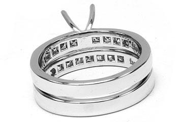 THE FACETS DUO Diamond Ring Mounting Set, Platinum 17 Asscher Cut Diamonds, 0.88ct. tw.