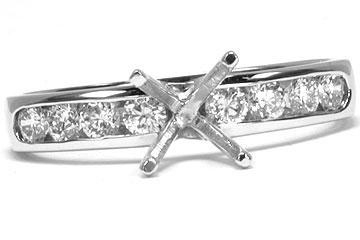 FACETS Engagement Ring Setting Platinum 8 Round Cut Diamonds, 0.40ct. tw.  Diamond Mounting