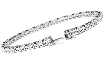 FACETS 18K White Gold 31 Round Cut Diamonds  & 31 Round Cut Sapphires 4.29 cts total weight
