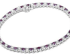 FACETS 18K White Gold 31 Round Cut Diamonds  & 31 Round Cut Sapphires