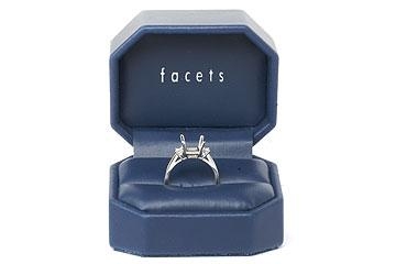 FACETS Engagement Ring Setting Platinum 2 Princess Cut Diamond 0.35ct Mounting