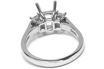 FACETS Engagement Ring Setting Platinum 2 Radiant Cut Diamond 0.70ct Mounting