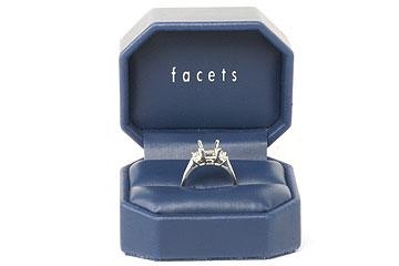 FACETS Engagement Ring Setting Platinum 2 Radiant Cut Diamond 0.70ct Mounting