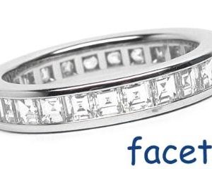 Platinum Channel-Set Eternity Band, 25 Asscher Cut Diamonds, 2.58ct. tw.