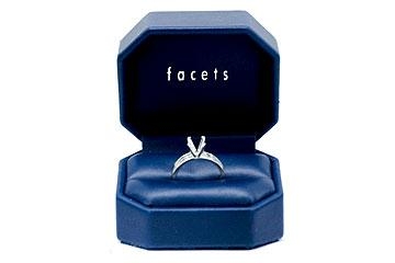 THE FACETS DUO Diamond Ring Mounting Set, Platinum 17 Baguette Cut Diamonds, 0.74ct. tw.