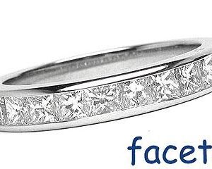 Platinum Channel-Set Wedding Band, 9 Princess Cut Diamonds, 0.45ct. tw.