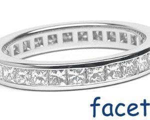 Platinum Channel-Set Eternity Band, 28 Princess Cut Diamonds, 1.78ct. tw.