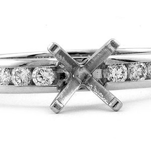 Platinum Channel-Set Mounting, 26 Round Brilliant Diamonds, 0.85ct. tw.