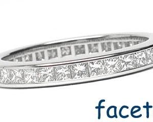 Platinum Channel-Set Eternity Band, 33 Princess Cut Diamonds, 1.22ct. tw.