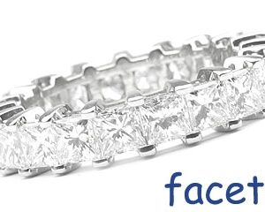 Platinum Shared Prong Eternity Band 24 Princess Cut Diamonds, 3.14ct. tw.