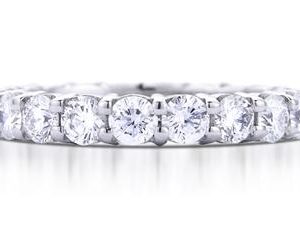 Platinum Shared-Prong Eternity Band, 27 Round Brilliant Diamonds, 1.25ct. tw.