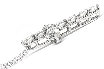 Platinum Shared-Prong Medium Cross Necklace, 11 Round Brilliant Diamonds, 1.33ct. tw.