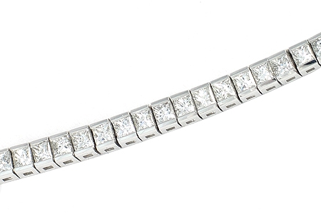 FACETS Diamond Tennis Bracelet 18K White Gold 56 Princess Cut 7.70 cts tw.