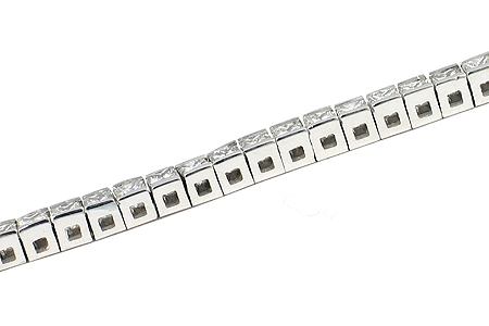 FACETS Diamond Tennis Bracelet 18K White Gold 56 Princess Cut 7.70 cts tw.