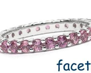 Platinum Shared-Prong Maternity Round Brilliant, 27 Rount Pink Sapphires, 1.25ct. tw.
