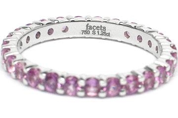 Platinum Shared-Prong Maternity Round Brilliant, 27 Rount Pink Sapphires, 1.25ct. tw.