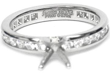 FACETS Engagement Ring Setting Platinum 28 Round Brilliant Diamonds, 0.79ct. tw.  Diamond Mounting