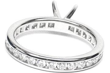 FACETS Engagement Ring Setting Platinum 28 Round Brilliant Diamonds, 0.79ct. tw.  Diamond Mounting