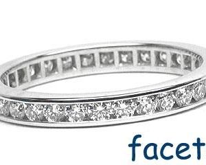 Platinum Channel-Set Eternity Band, 32 Round Brilliant Diamonds, 0.76ct. tw.