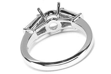 FACETS Engagement Ring Setting Platinum 6 Baguette Cut Diamond 0.60ct Mounting