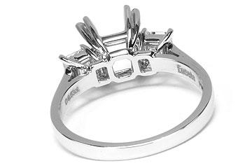 FACETS Engagement Ring Setting Platinum 2 Asscher Cut Diamond 0.60ct Mounting