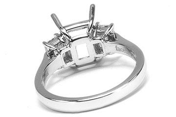 FACETS Engagement Ring Setting Platinum 2 Emerald Cut Diamond 0.40ct Mounting