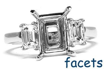 FACETS Platinum 2 Emerald Cut Diamond 0.60ct Mounting