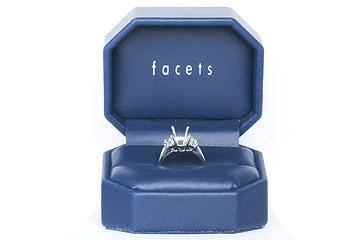 FACETS Engagement Ring Setting Platinum 2 Half-Moon Cut Diamond 0.40ct Mounting