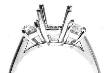 FACETS Engagement Ring Setting Platinum 2 Half-Moon Cut Diamond 0.50ct Mounting