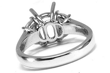 FACETS Engagement Ring Setting Platinum 2 Half-Moon Cut Diamond 0.70ct Mounting