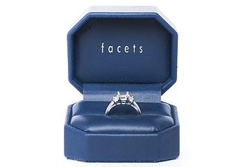 FACETS Engagement Ring Setting Platinum 2 Trapezoid Cut Diamond 0.50ct Mounting