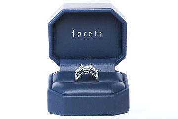 FACETS Engagement Ring Setting Platinum 2 Trillion Cut Diamond 0.50ct Mounting