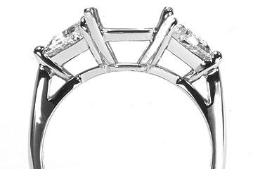 FACETS Engagement Ring Setting Platinum 2 Trillion Cut Diamond 0.80ct Mounting