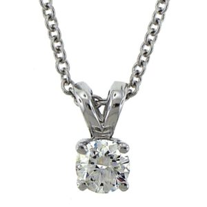 FACETS 18K White Gold  Diamond Solitaire Pendant