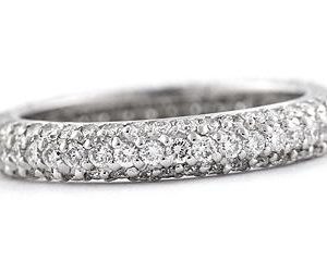 Platinum Micro-Pave Set Eternity Band, 132 Round Brilliant Diamonds, 1.23ct. tw.