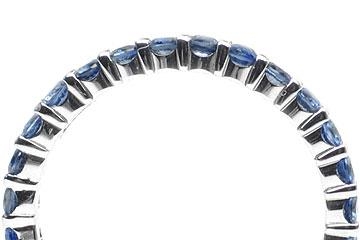 Platinum Shared-Prong Maternity Ring, 27 Round Brilliant Sapphires, 1.25ct. tw.