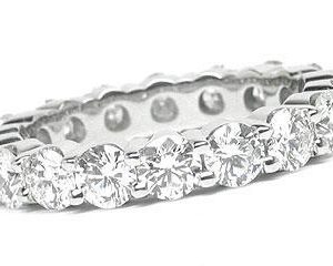 Platinum Shared-Prong Eternity Band, 19 Round Brilliant Diamonds, 3.02ct. tw.
