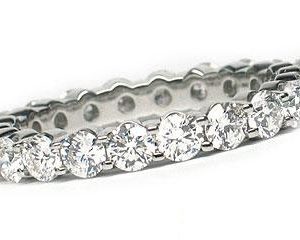 Platinum Shared-Prong Eternity Band, 21 Round Brilliant Diamonds, 1.94ct. tw.