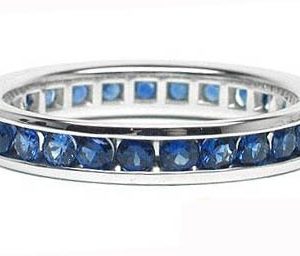 Platinum Channel-Set, 27 Round Brilliant Sapphires, 1.45ct. tw.