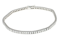 Diamond Tennis Bracelet 18K White Gold 56 Princess Cut 7.70 cts tw.